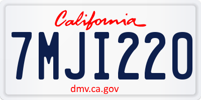 CA license plate 7MJI220