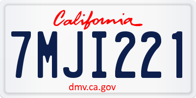 CA license plate 7MJI221