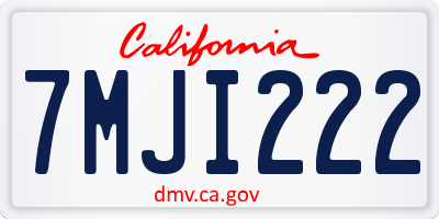 CA license plate 7MJI222