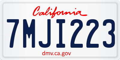 CA license plate 7MJI223
