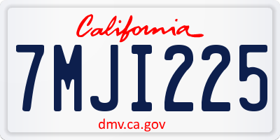 CA license plate 7MJI225