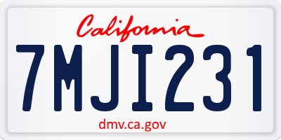 CA license plate 7MJI231