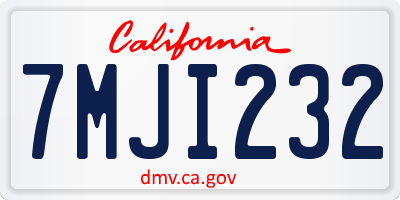 CA license plate 7MJI232