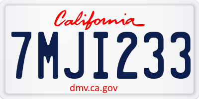 CA license plate 7MJI233