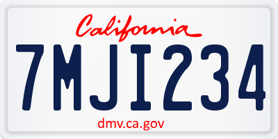 CA license plate 7MJI234