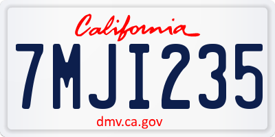 CA license plate 7MJI235