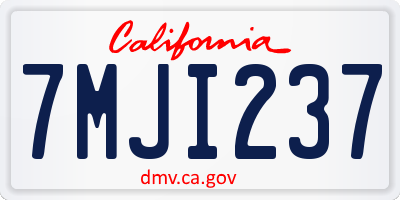 CA license plate 7MJI237