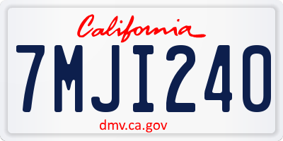 CA license plate 7MJI240