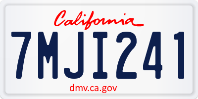 CA license plate 7MJI241