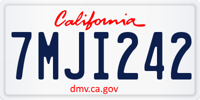 CA license plate 7MJI242