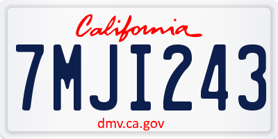CA license plate 7MJI243
