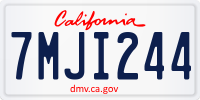 CA license plate 7MJI244