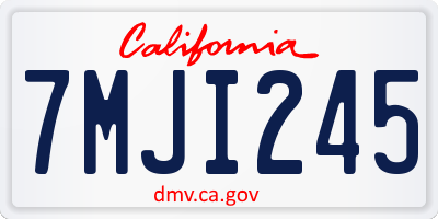 CA license plate 7MJI245