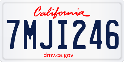 CA license plate 7MJI246