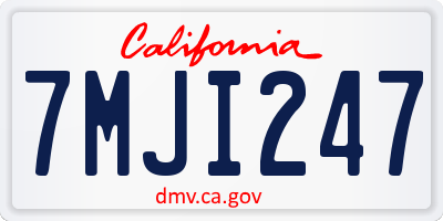 CA license plate 7MJI247