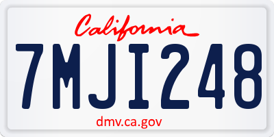 CA license plate 7MJI248