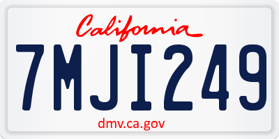 CA license plate 7MJI249
