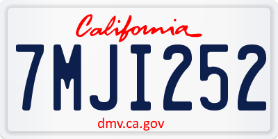 CA license plate 7MJI252
