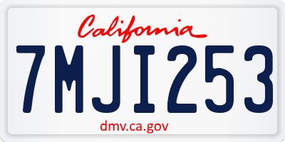 CA license plate 7MJI253