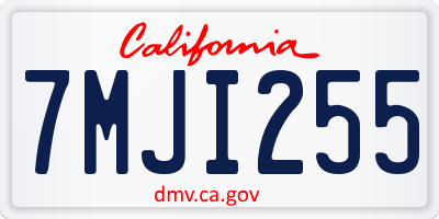 CA license plate 7MJI255
