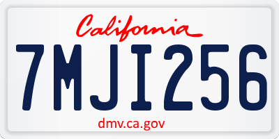 CA license plate 7MJI256