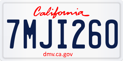 CA license plate 7MJI260