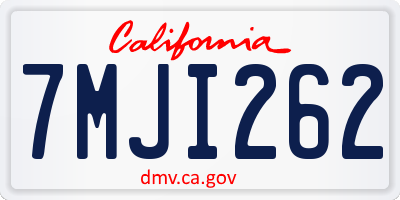 CA license plate 7MJI262
