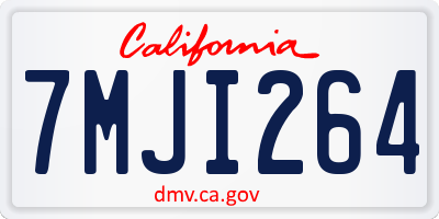 CA license plate 7MJI264