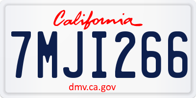 CA license plate 7MJI266