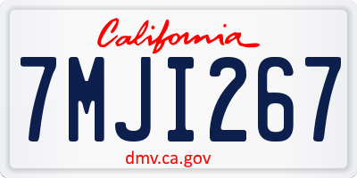 CA license plate 7MJI267