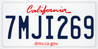 CA license plate 7MJI269