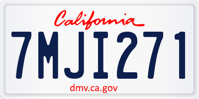 CA license plate 7MJI271