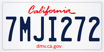 CA license plate 7MJI272