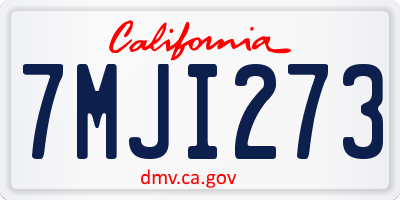CA license plate 7MJI273