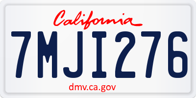 CA license plate 7MJI276