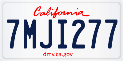 CA license plate 7MJI277
