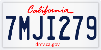 CA license plate 7MJI279