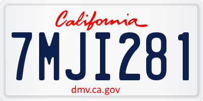 CA license plate 7MJI281