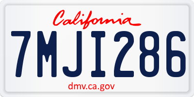 CA license plate 7MJI286