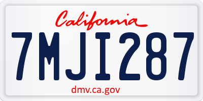 CA license plate 7MJI287