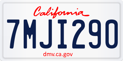 CA license plate 7MJI290