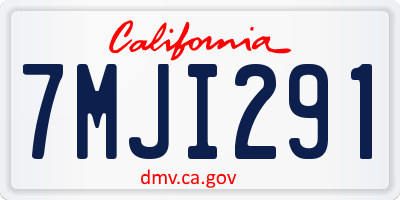 CA license plate 7MJI291