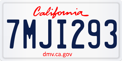 CA license plate 7MJI293
