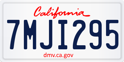 CA license plate 7MJI295