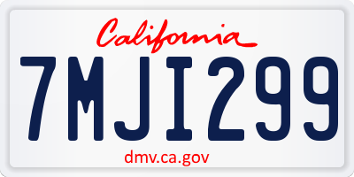 CA license plate 7MJI299