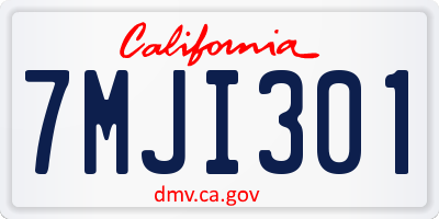 CA license plate 7MJI301