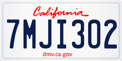 CA license plate 7MJI302