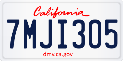 CA license plate 7MJI305