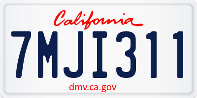 CA license plate 7MJI311