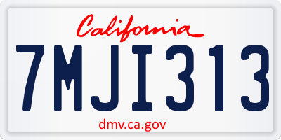CA license plate 7MJI313